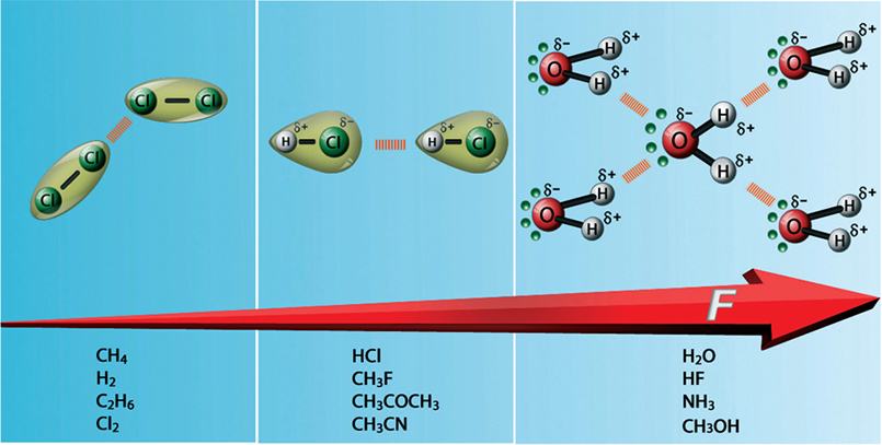 MCAT General Chemistry Summary - Van Der Waal's forces (weak) and hydrogen bonding (strong)