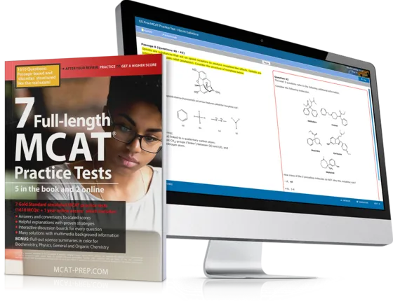 MCAT practice tests book by Gold Standard