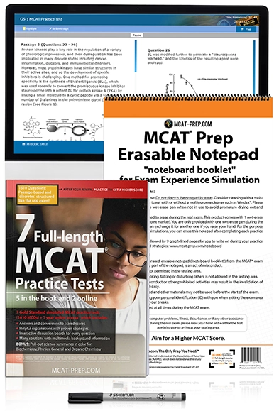 Bundled - MCAT book and noteboard