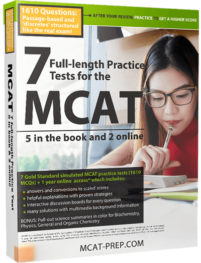 MCAT book with 7 Full-length MCAT Practice Tests: 5 in the Book and 2 Online